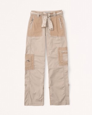 Light Brown Abercrombie And Fitch 2000s Utility Women Pants | 28VYFXLGM
