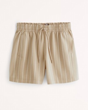 Light Brown Abercrombie And Fitch Vol. 28 6 Inch Fleece Men Shorts | 95THWQYGI