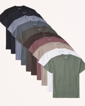 Multicolor Abercrombie And Fitch 10-pack Essential Men T-shirts | 07KJVBYCQ