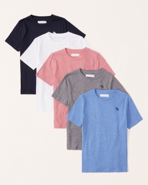 Multicolor Abercrombie And Fitch 5-pack Icon Crew Boys T-shirts | 68UADLORK