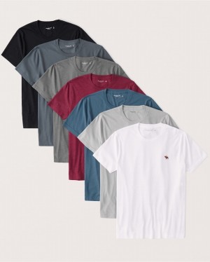 Multicolor Abercrombie And Fitch 7-pack Icon Men T-shirts | 63EGJCHTZ