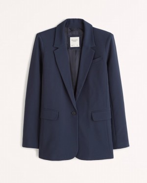 Navy Abercrombie And Fitch Classic Suiting Women Jackets | 28IGVMKOT
