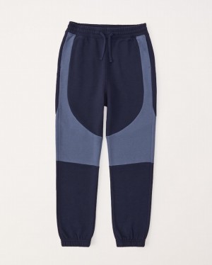 Navy Abercrombie And Fitch Essential Colorblocks Boys Jogger | 18WJHIZQP