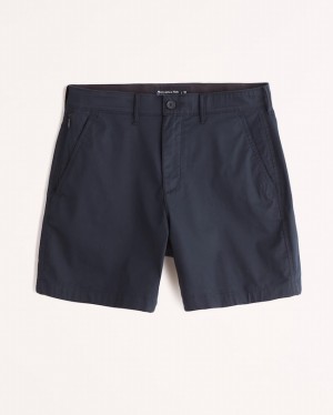 Navy / Blue Abercrombie And Fitch 7 Inch Athletic Fit All-day Men Shorts | 05ABQDKTW