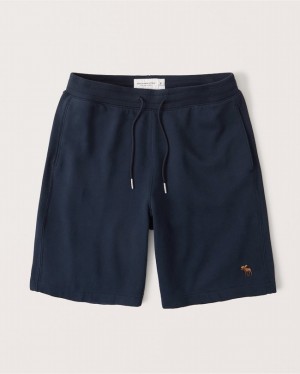 Navy / Blue Abercrombie And Fitch Signature Icon Men Shorts | 97HNCVRDM