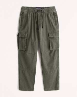 Olive / Green Abercrombie And Fitch Loose Utility Men Pants | 63NZJPDGY