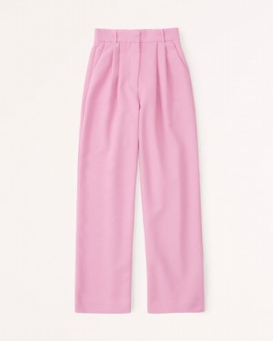 Pink Abercrombie And Fitch Sloane Tailored Women Pants | 59RYHJPZC