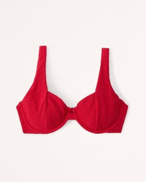 Red Abercrombie And Fitch Curve Love Seamed Underwire Women Swimwear | 01VEOKIPT