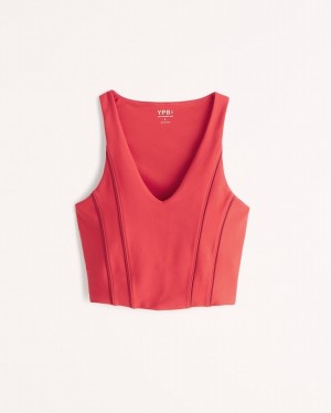 Red Abercrombie And Fitch Ypb Corset Slim V-neck Women Sets | 76GTDBWVR