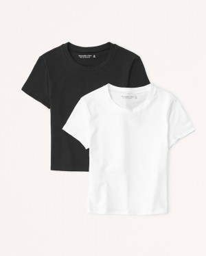 White Abercrombie And Fitch 2-pack Essential Baby Women T-shirts | 54SAKULHO