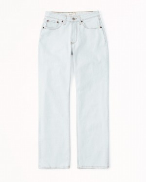 White Abercrombie And Fitch Curve Love Mid Risegy Women Jeans | 41HLNZVMS