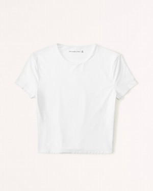 White Abercrombie And Fitch Soft Matte Seamless Baby Women T-shirts | 84MZIWLAN