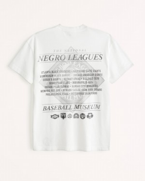 White Abercrombie And Fitch Vol. 28 Negro League Baseball Graphic Men T-shirts | 65SGVEAOT