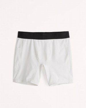 White Abercrombie And Fitch Ypb Basepress 5 Inch Compression Men Shorts | 76QWLZGVP