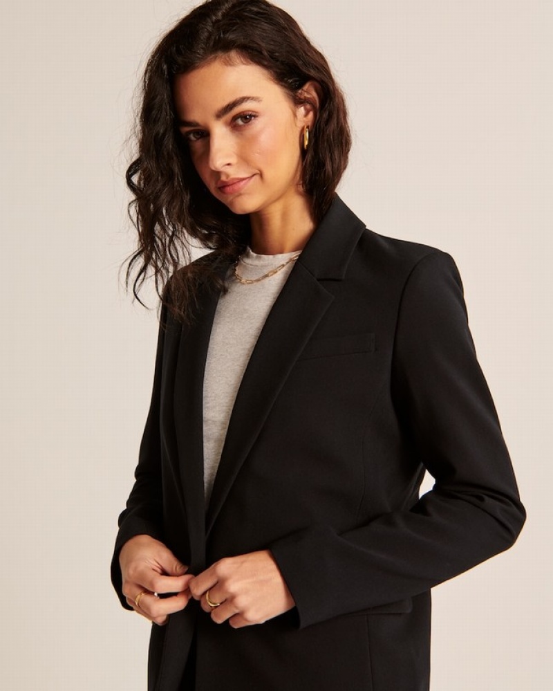 Black Abercrombie And Fitch Classic Suiting Women Jackets | 41JCDOEWT