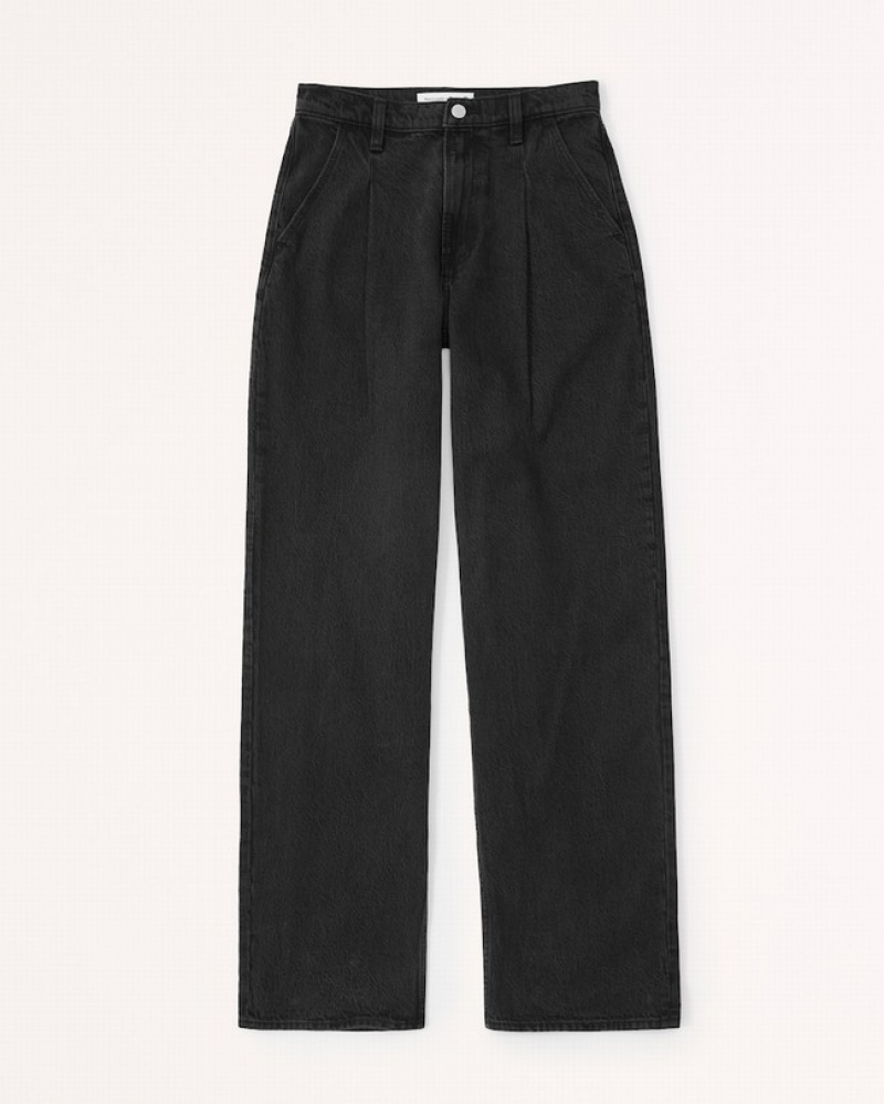 Black Abercrombie And Fitch High Rise Loose Women Jeans | 15XSAPRUE