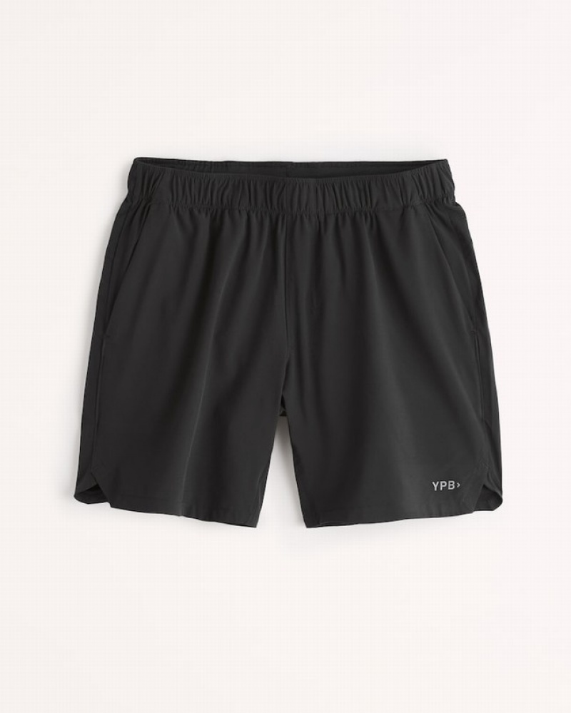 Black Abercrombie And Fitch Ypb Motiontek 7 Inch Lined Cardio Men Shorts | 97PDGURLO