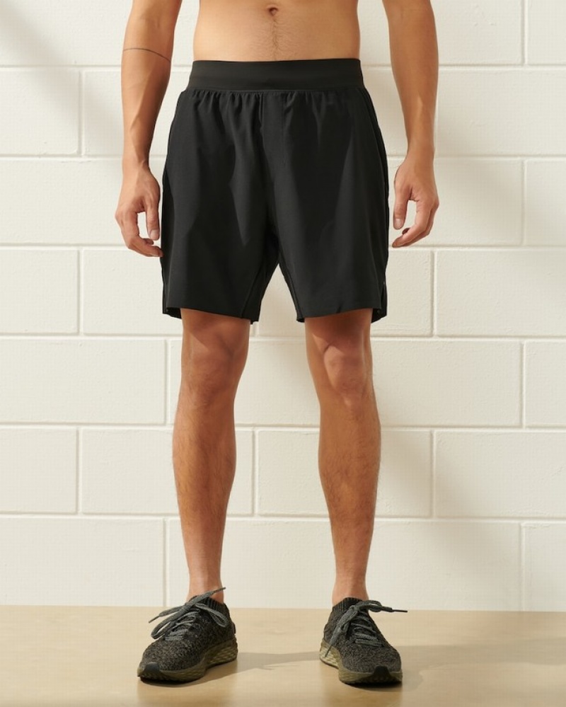 Black Abercrombie And Fitch Ypb Motiontek 7 Inch Lined Training Men Shorts | 63ZYKWPJQ