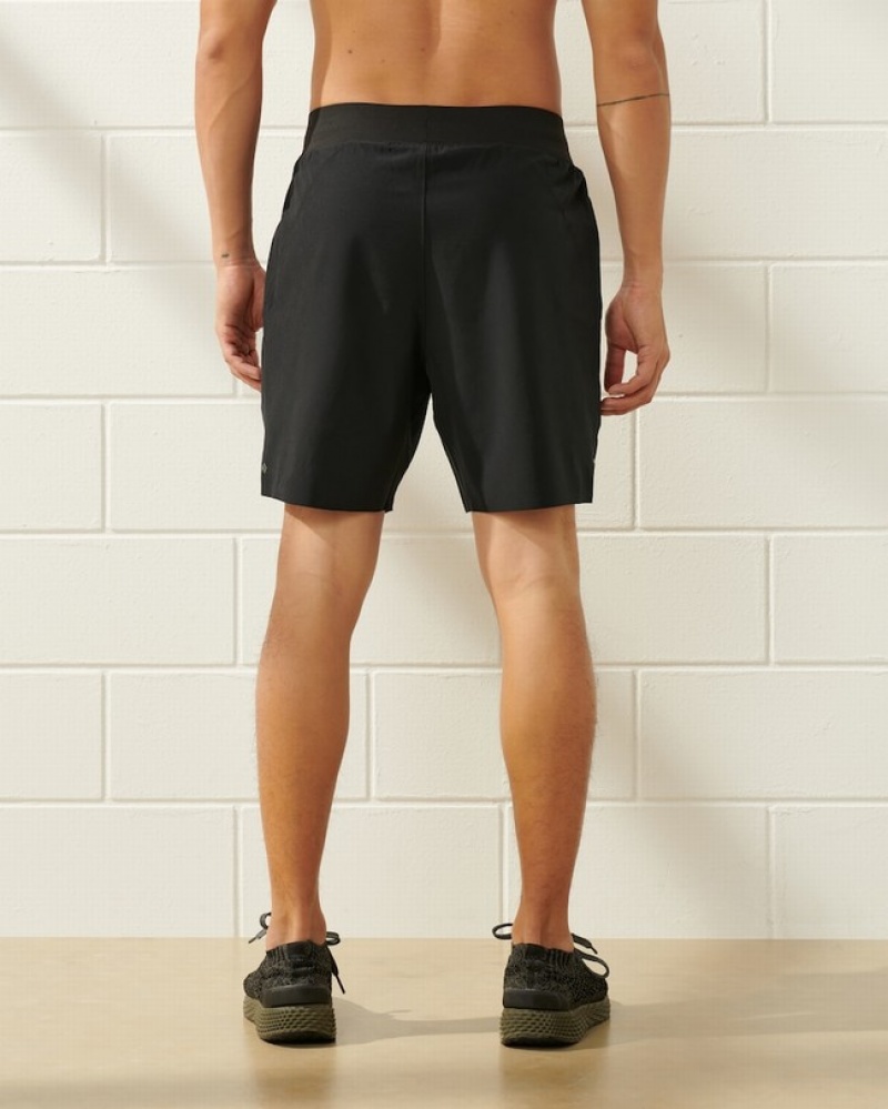 Black Abercrombie And Fitch Ypb Motiontek 7 Inch Lined Training Men Shorts | 63ZYKWPJQ