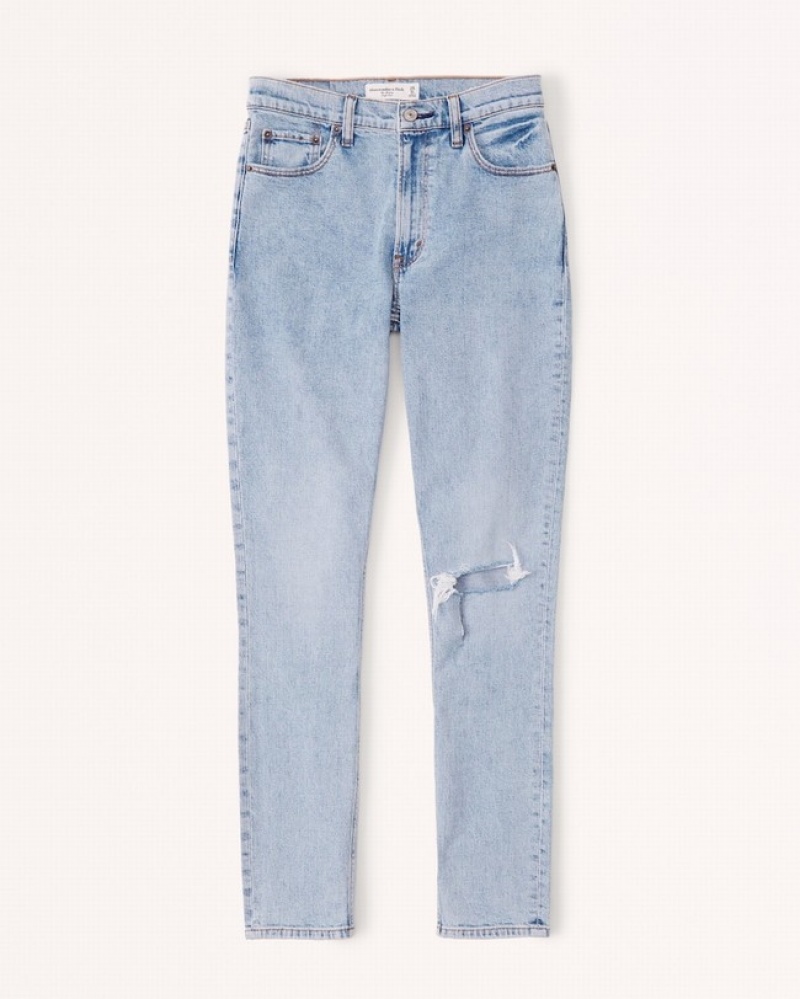 Blue Abercrombie And Fitch High Rise Skinny Women Jeans | 28CEMVAWQ