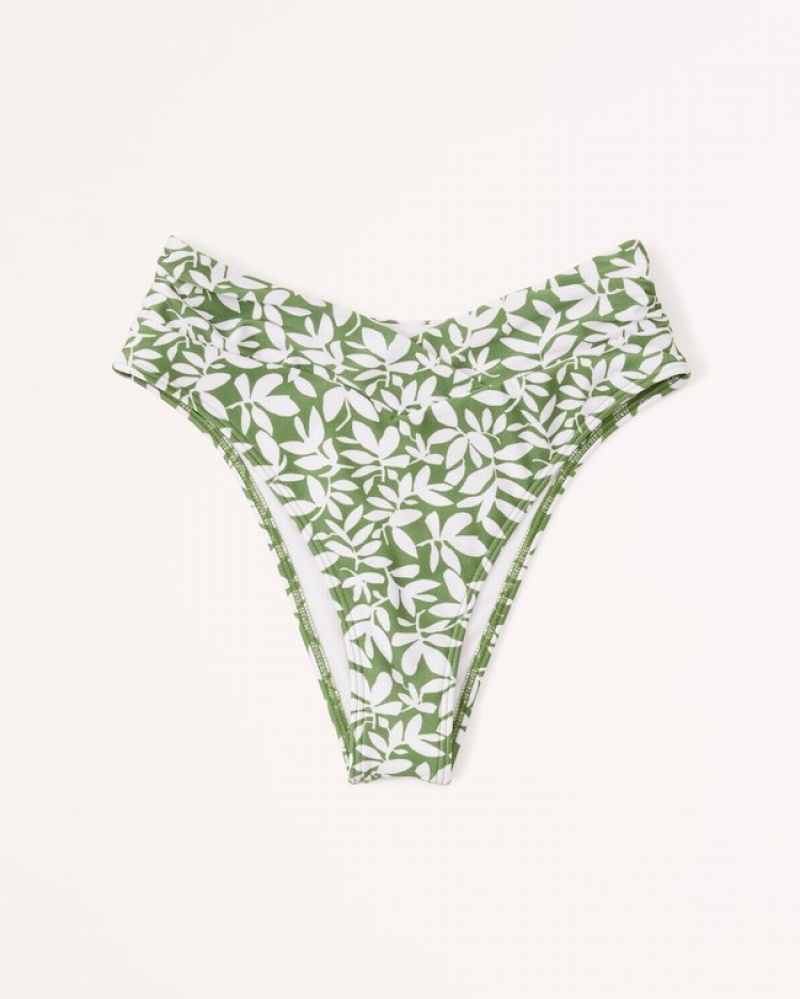 Green Abercrombie And Fitch Mid-rise V-front Cheeky Women Swimwear | 79BQXVSKO