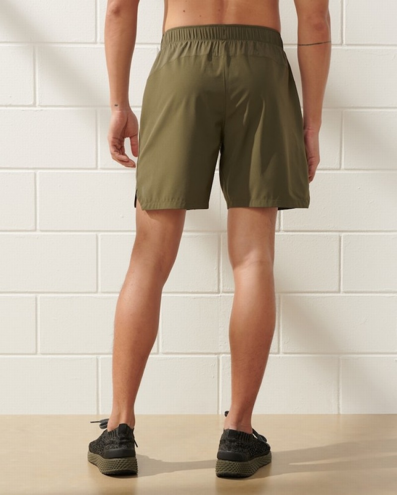 Green Abercrombie And Fitch Ypb Motiontek 7 Inch Unlined Cardio Men Shorts | 78ZOXRUJF