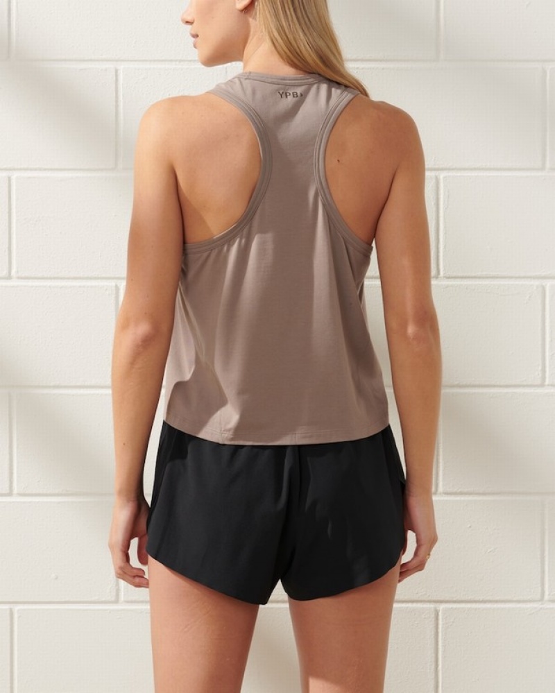 Grey Abercrombie And Fitch Ypb Active Cotton-blend Easy Women Tanks | 73JWKEDYF
