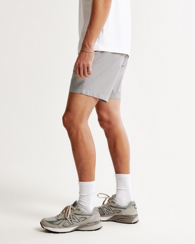 Grey / Stripes Abercrombie And Fitch 7 Inch All-day Men Shorts | 30YPCLDAN
