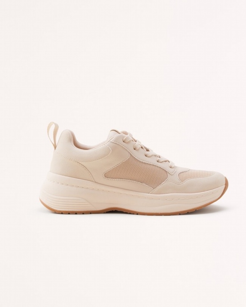 Light Brown Abercrombie And Fitch Lace-up Dad Sneaker Women Sneakers | 06XMKDNVL