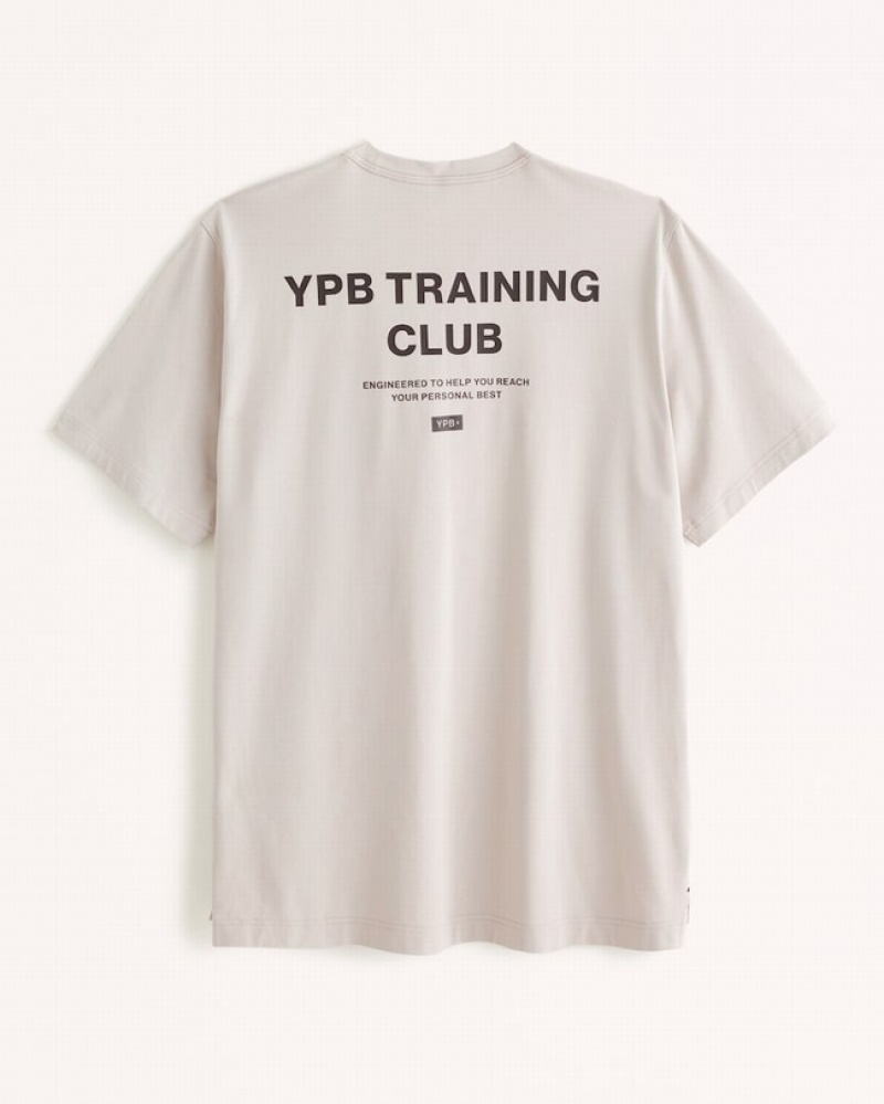 Light Brown Abercrombie And Fitch Ypb Active Cotton-blend Graphic Men T-shirts | 03WZJARHE