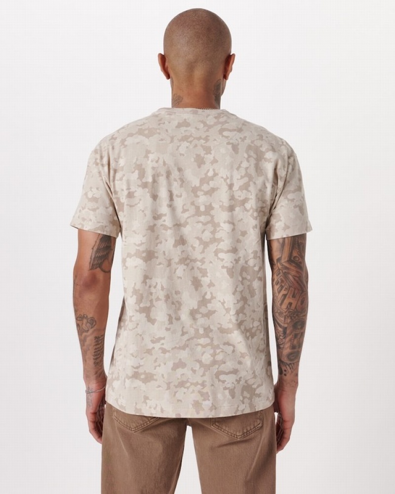 Light Brown / Camo Abercrombie And Fitch Essential Men T-shirts | 45LWOYSJC