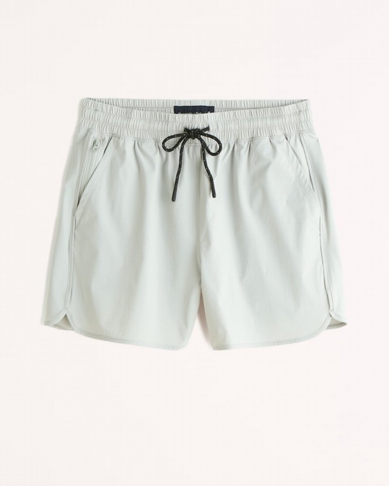 Light Grey Abercrombie And Fitch The 6 Inch Saturday Men Shorts | 38YJUSCGK