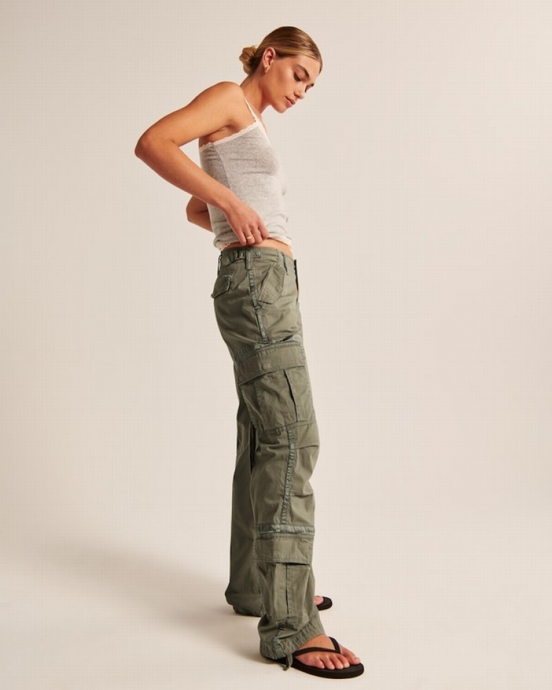 Olive Abercrombie And Fitch 2000s Utility Women Pants | 60PREFLJC