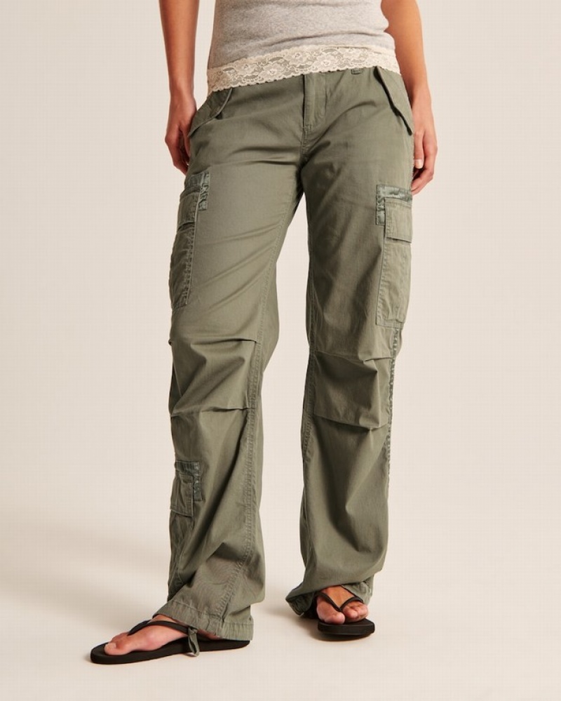 Olive Abercrombie And Fitch 2000s Utility Women Pants | 60PREFLJC