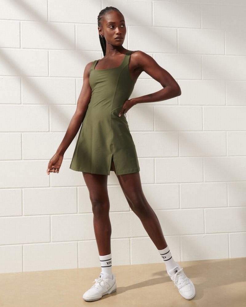 Olive Abercrombie And Fitch Ypb Sculptlux Mini Women Dresses | 73YAWNSCJ