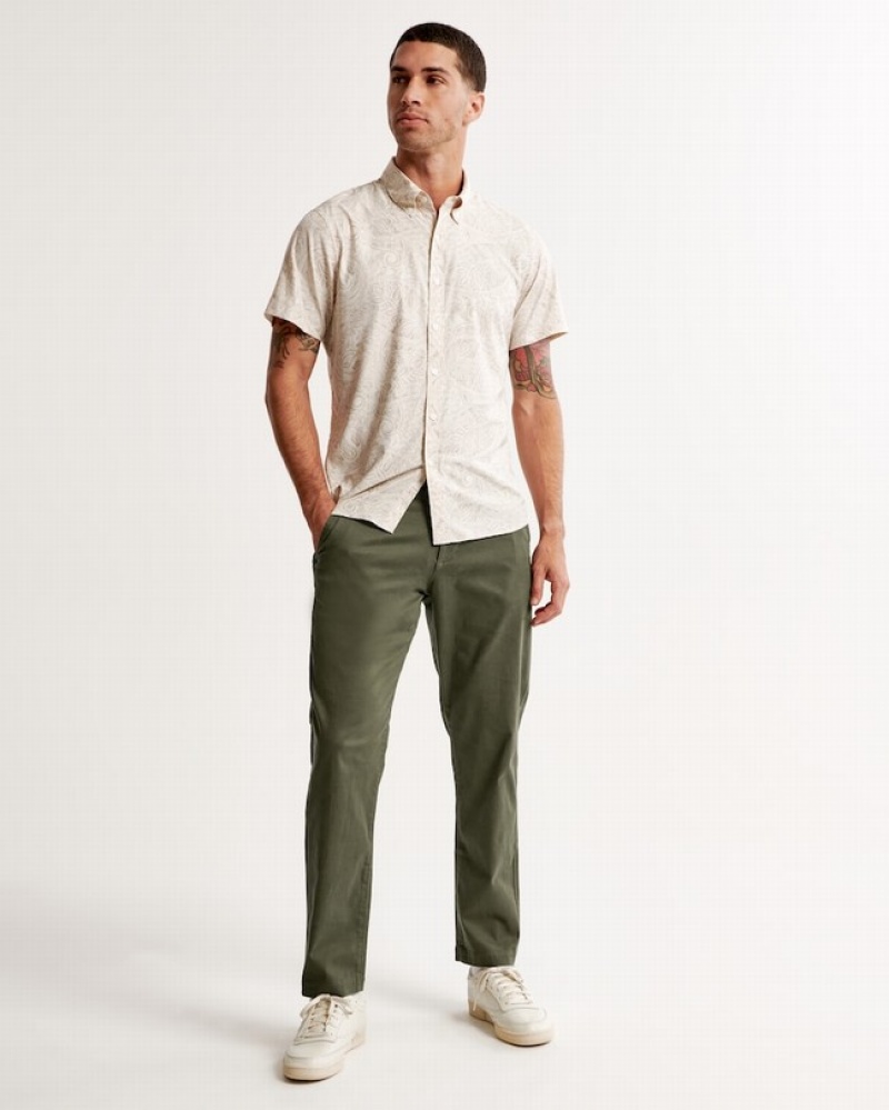 Olive / Green Abercrombie And Fitch 90s Straight Modern Men Pants | 91HVGFBZT