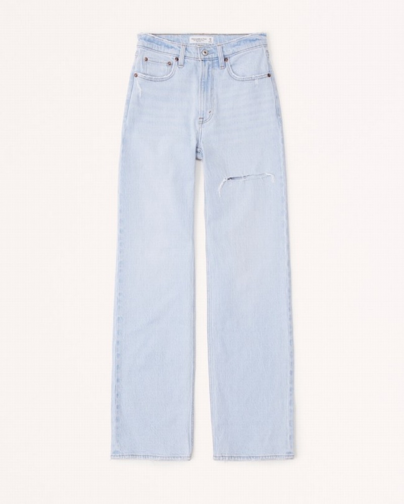 White Abercrombie And Fitch High Rise 90s Relaxed Women Jeans | 18LNDKJGQ