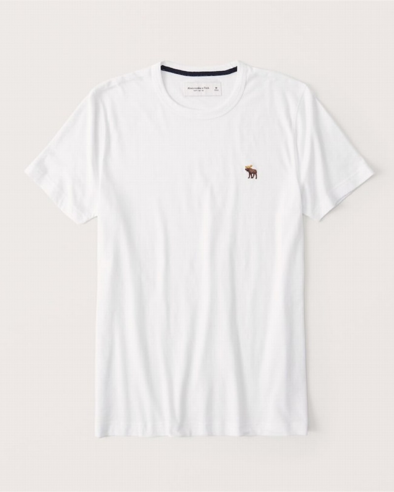 White Abercrombie And Fitch Signature Icon Men T-shirts | 26GYCNLVB