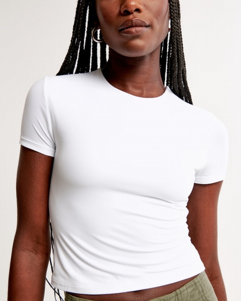 White Abercrombie And Fitch Soft Matte Seamless Baby Women T-shirts | 84MZIWLAN